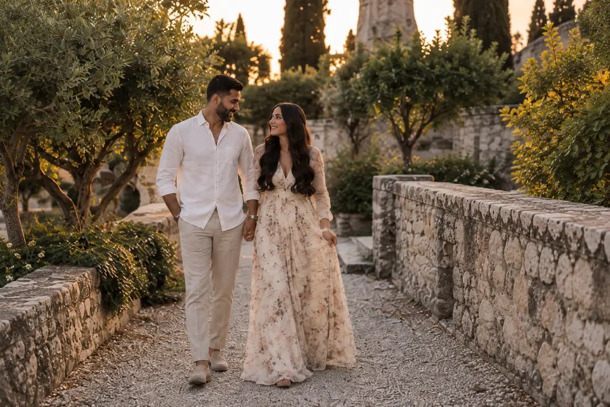 Couple walking together