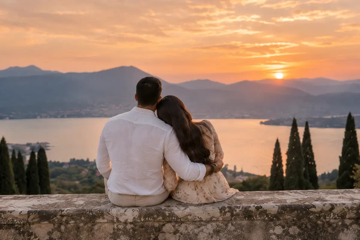 Couple overlooking the lake